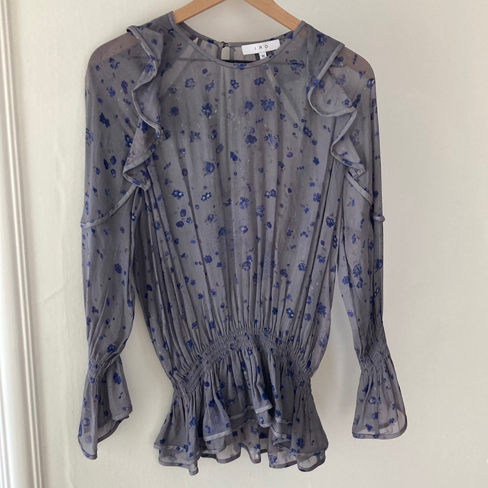 IRO Women's Blue Floral Top
